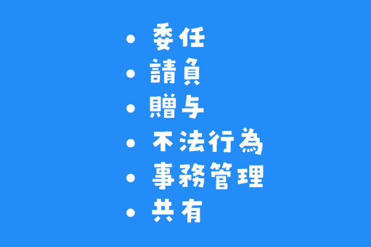 委任・請負・贈与・不法行為・事務管理・共有